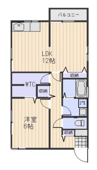 デューク古都(1LDK/2階)の間取り写真
