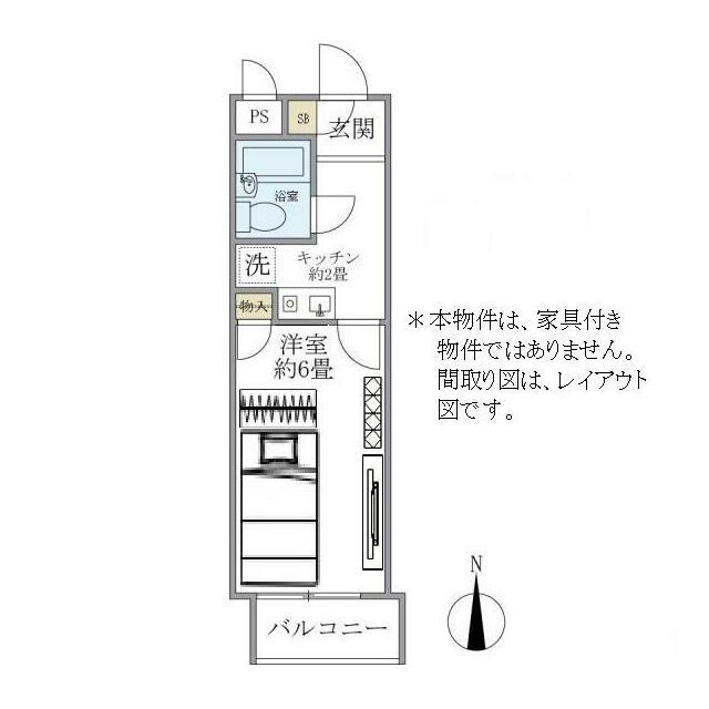 リシェス明大前(1K/4階)の間取り写真