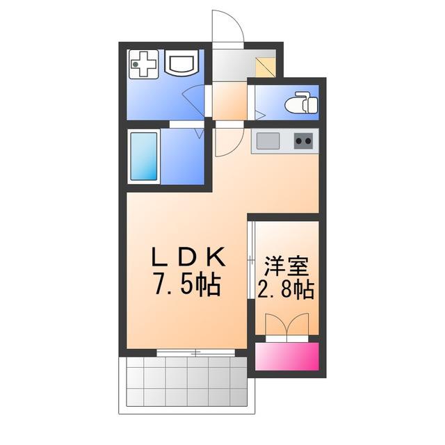 賑町シーエム・ディス(1LDK/1階)の間取り写真