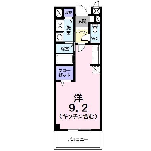 エヌ・ディ・ピューB(ワンルーム/2階)の間取り写真