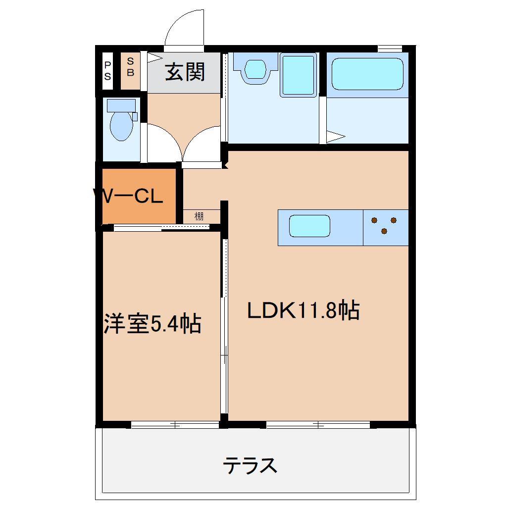 VALLEY I(1LDK/1階)の間取り写真