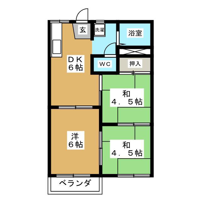 フォーブル和(3DK/2階)の間取り写真
