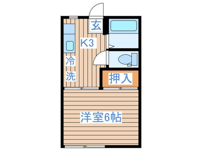 フォーブル小松島(1K/1階)の間取り写真