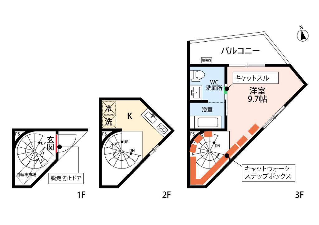 FEEL CNB(1K/1階)の間取り写真