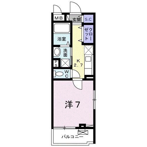エトワール(1K/2階)の間取り写真