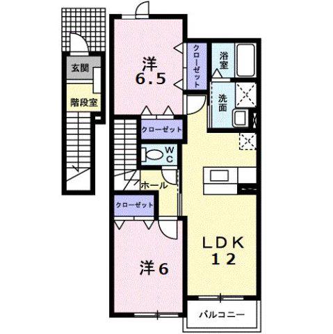 ディマンシュ.M A(2LDK/2階)の間取り写真