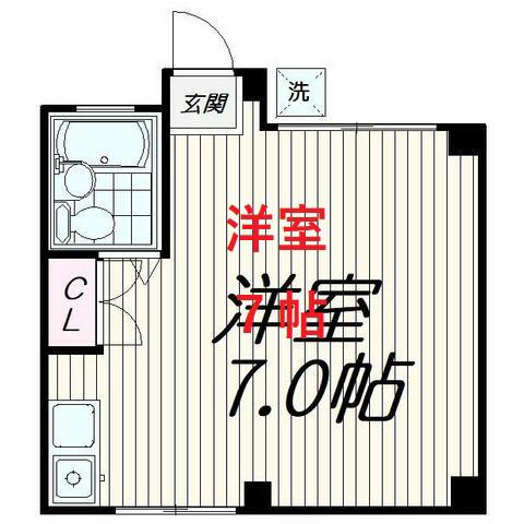 東急大井町線 北千束駅 徒歩2分 3階建 築25年(ワンルーム/1階)の間取り写真