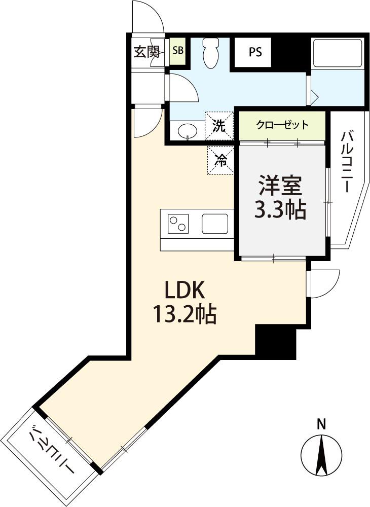LAULEA(1LDK/8階)の間取り写真
