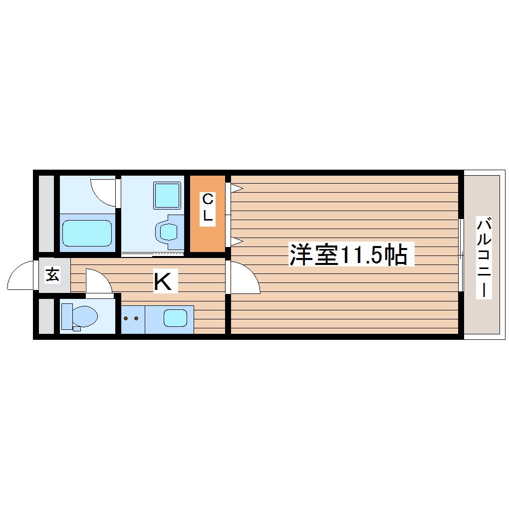 コージーコート高森B(1K/3階)の間取り写真