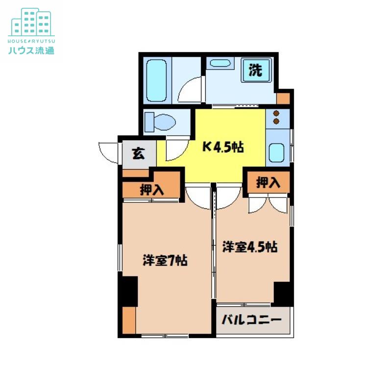 本多ビル(2K/3階)の間取り写真