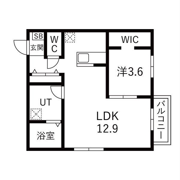 TOYODA FIKA(1LDK/1階)の間取り写真