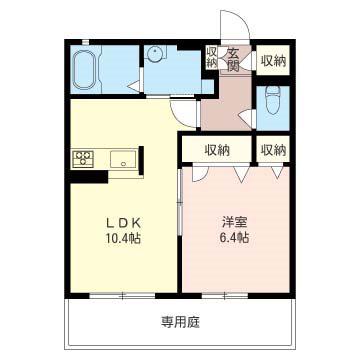 シャルム(1LDK/1階)の間取り写真