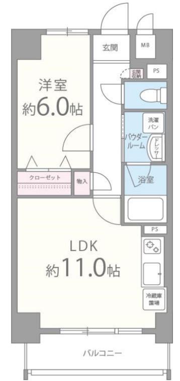 アルシオネ(1LDK/6階)の間取り写真