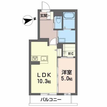 コア城南(1LDK/2階)の間取り写真