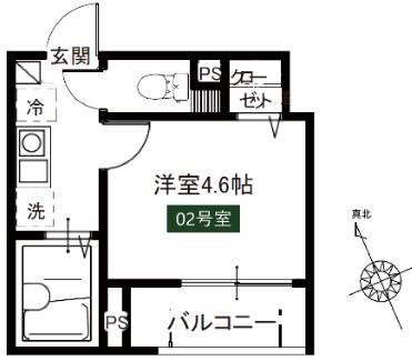 メルディア江北1丁目(1K/2階)の間取り写真
