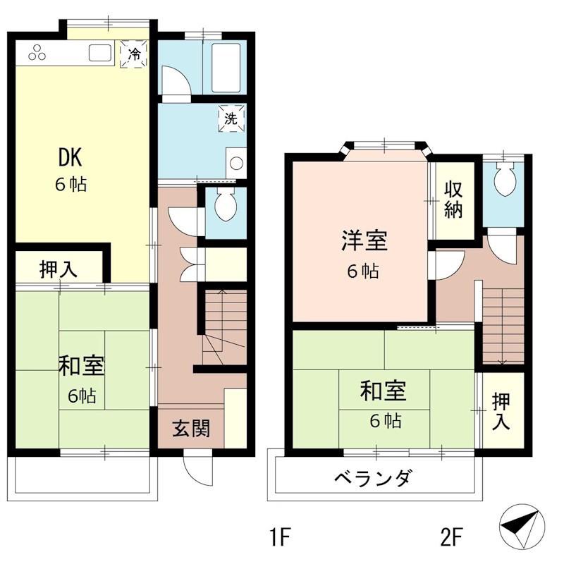 グリーンピアJB(3DK/1階)の間取り写真