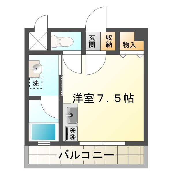 垂水ヴィレッジ(ワンルーム/2階)の間取り写真