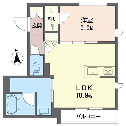 ジュイエ26(1LDK/1階)の間取り写真