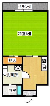 ヴィラ川井(ワンルーム/2階)の間取り写真
