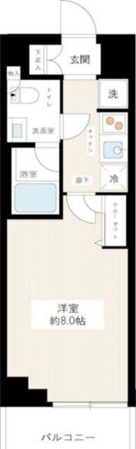 HY′S CRECER 清澄白河(1K/3階)の間取り写真