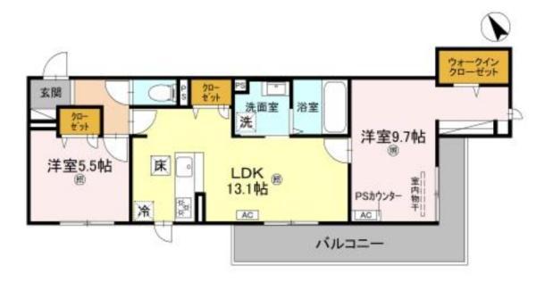 GIGLIATO(2LDK/1階)の間取り写真