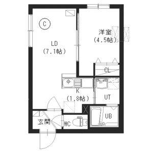 アートレータ東札幌(1LDK/4階)の間取り写真
