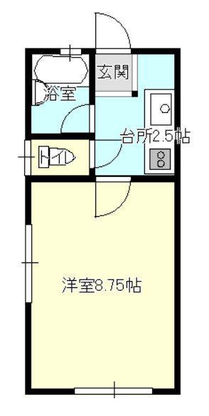 ハートフルハウス(1K/2階)の間取り写真