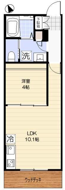 FENICE HAKURAKU(1LDK/1階)の間取り写真