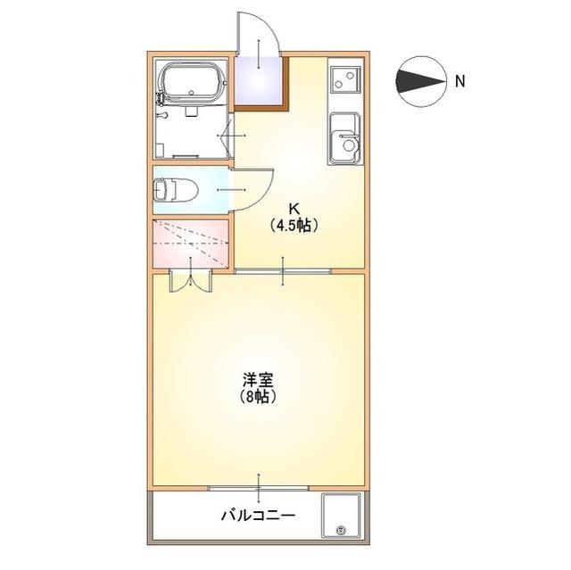 藤巻ハイツ(1K/2階)の間取り写真