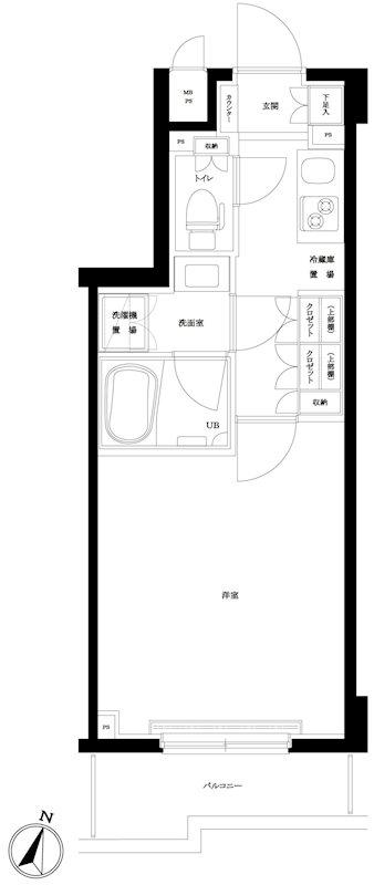 ルーブル板橋泉町壱番館(1K/5階)の間取り写真