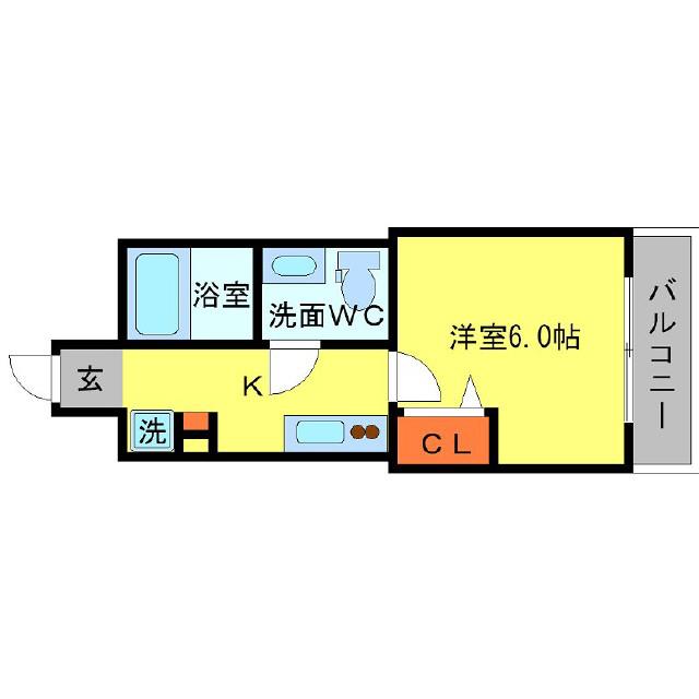 SERENITE北浜(1K/6階)の間取り写真