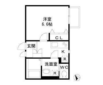 リベール メゾン(1K/1階)の間取り写真