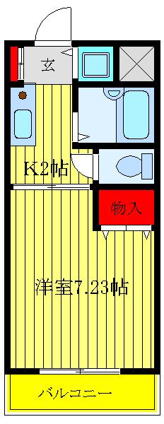 ヴェリタス板橋(1K/1階)の間取り写真