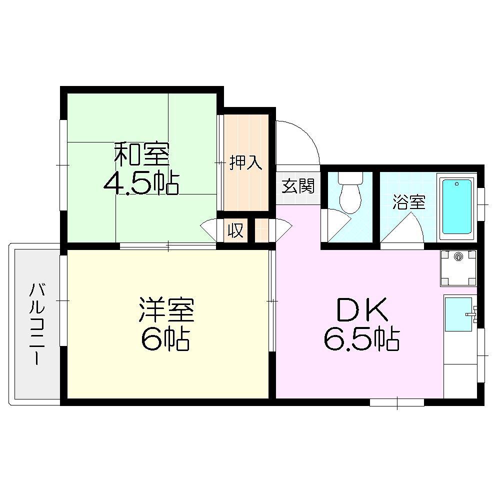 近松ハイツ(2DK/3階)の間取り写真