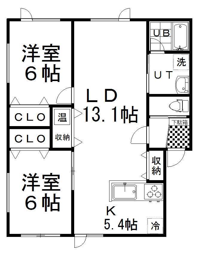 UURANOS(2LDK/2階)の間取り写真