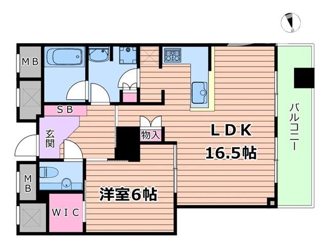 ザ・タワー大阪(1LDK/32階)の間取り写真