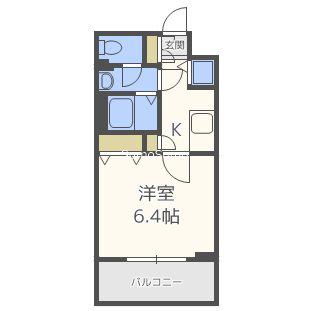 プレサンス難波幸町(1K/3階)の間取り写真