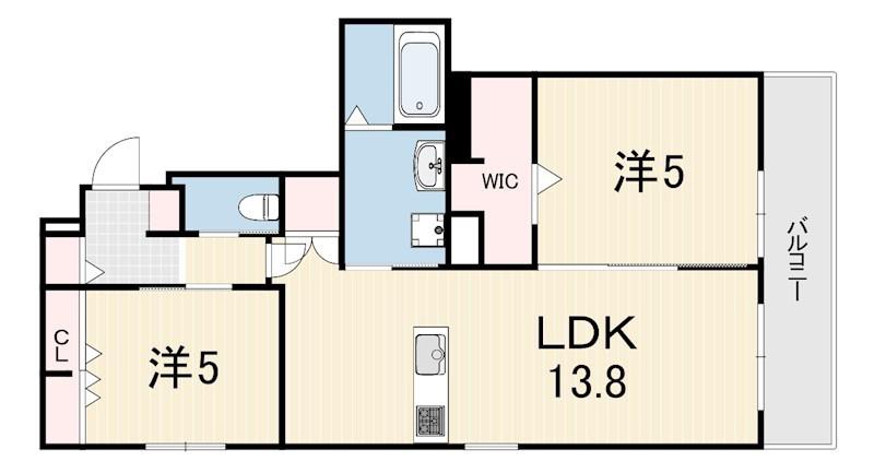 へーベルメゾン神楽夙川ウエスト(2LDK/3階)の間取り写真