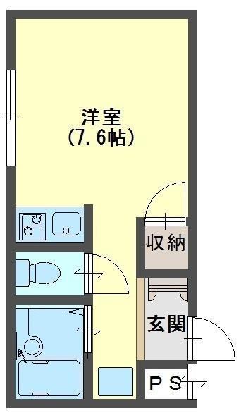 サンマルコ(ワンルーム/3階)の間取り写真
