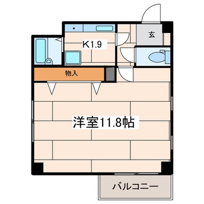 小田急江ノ島線 高座渋谷駅 徒歩13分 3階建 築26年(1K/3階)の間取り写真