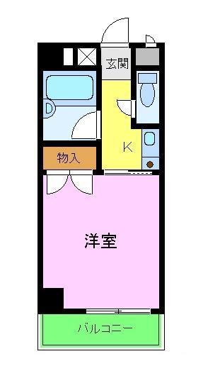 メゾン楠(1K/4階)の間取り写真