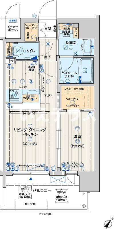 レオンコンフォート神戸ハーバーウエスト(1LDK/4階)の間取り写真