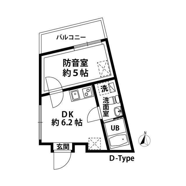 ERHABEN(1DK/4階)の間取り写真