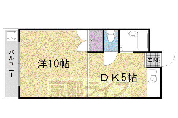 パストラル嵐山(1DK/5階)の間取り写真
