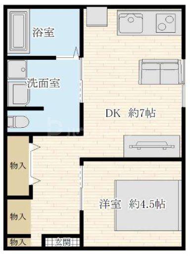 コンフォート青井II(1DK/3階)の間取り写真