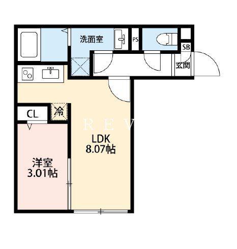 LUFT GOKOKUJI(1DK/3階)の間取り写真