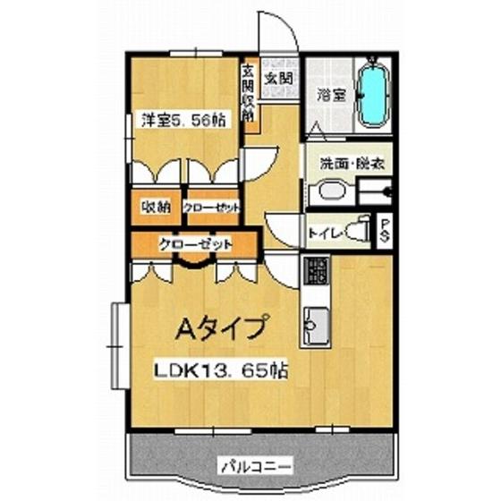 ブランドール(1LDK/1階)の間取り写真