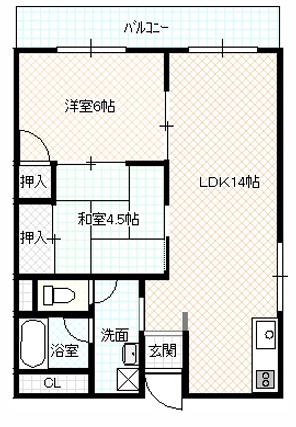 柴田マンション(2LDK/5階)の間取り写真