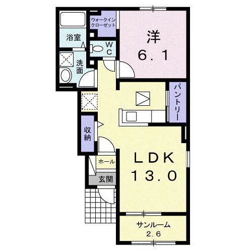 ＪＲ篠ノ井線 安茂里駅 徒歩11分 2階建 築14年(1LDK/1階)の間取り写真