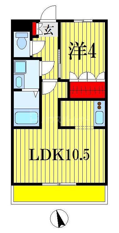 ウィルマルカ(1LDK/3階)の間取り写真